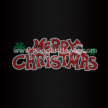 Merry Christmas Rhinestone Iron On Transfer Merry Christmas Rhinestone Iron On Transfer